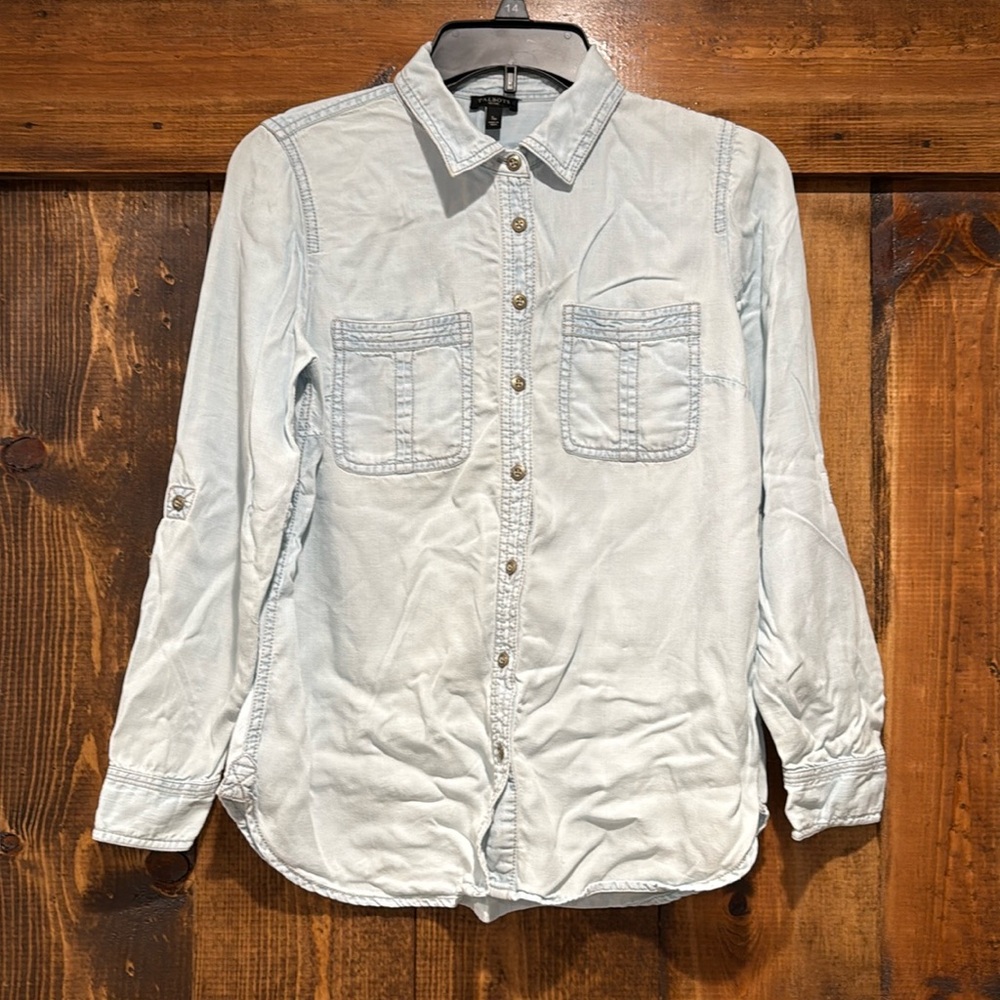 Talbots Petite Light Blue‎ Jean Shirt - Small Petite (SP)